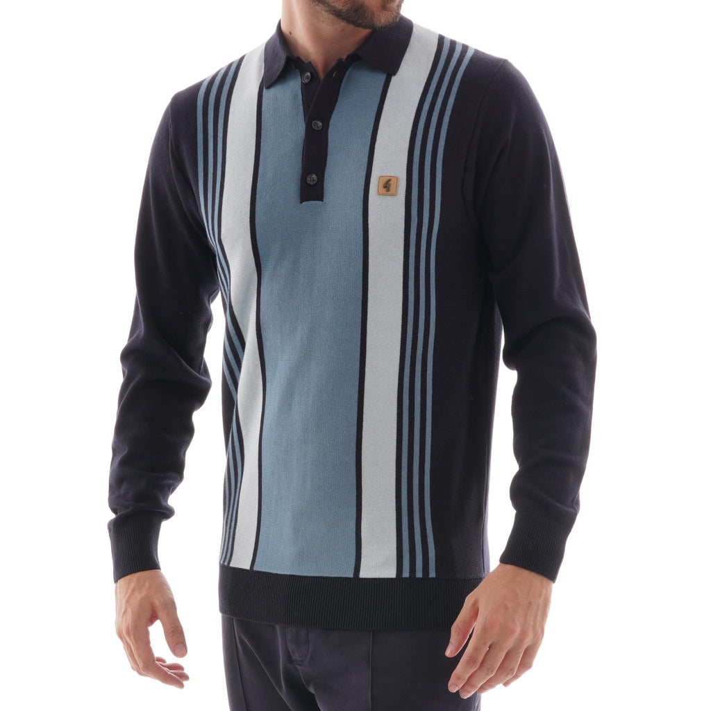 Gabicci Vintage Searle Knitted polo shirt - Navy