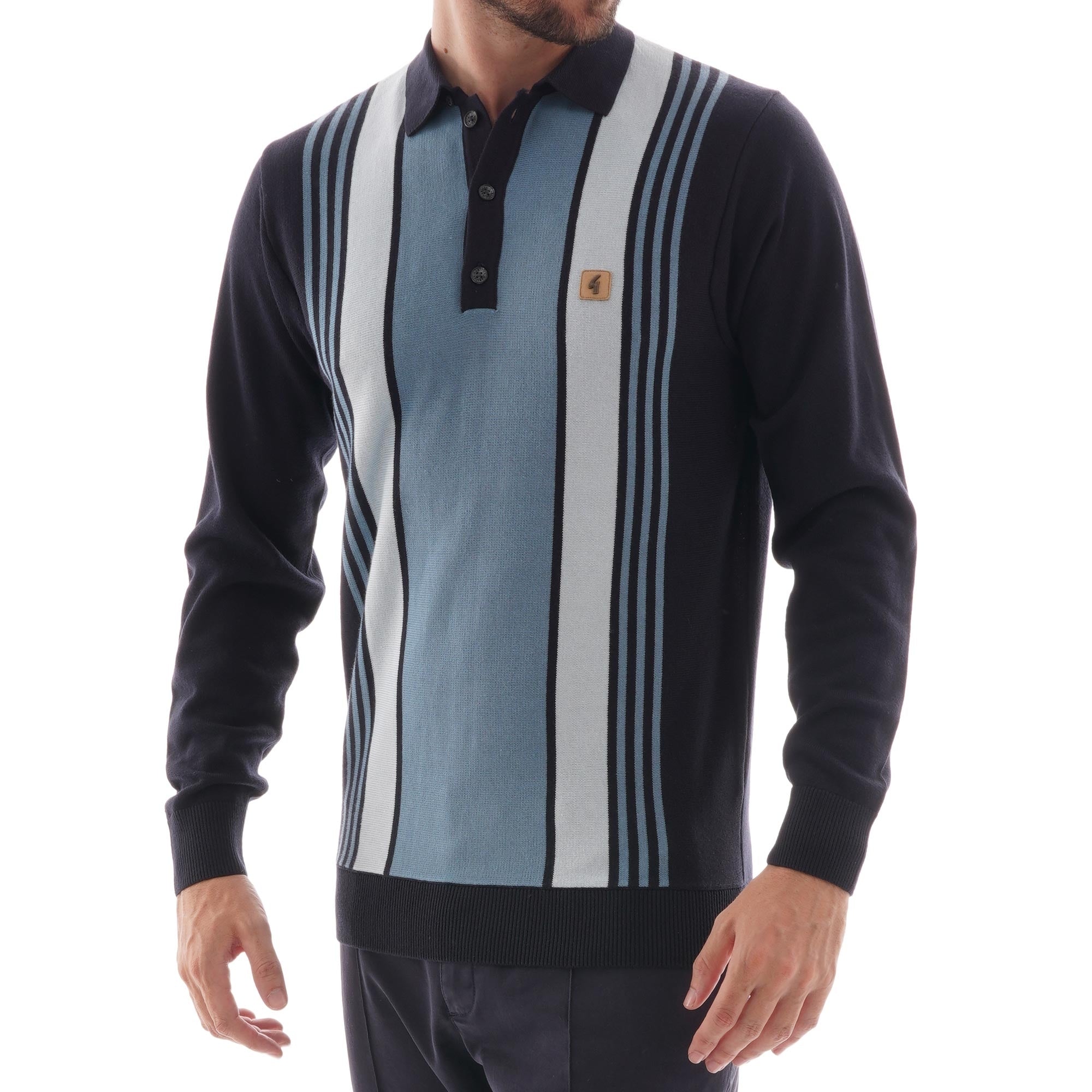 Gabicci Vintage Searle Knitted polo shirt - Navy