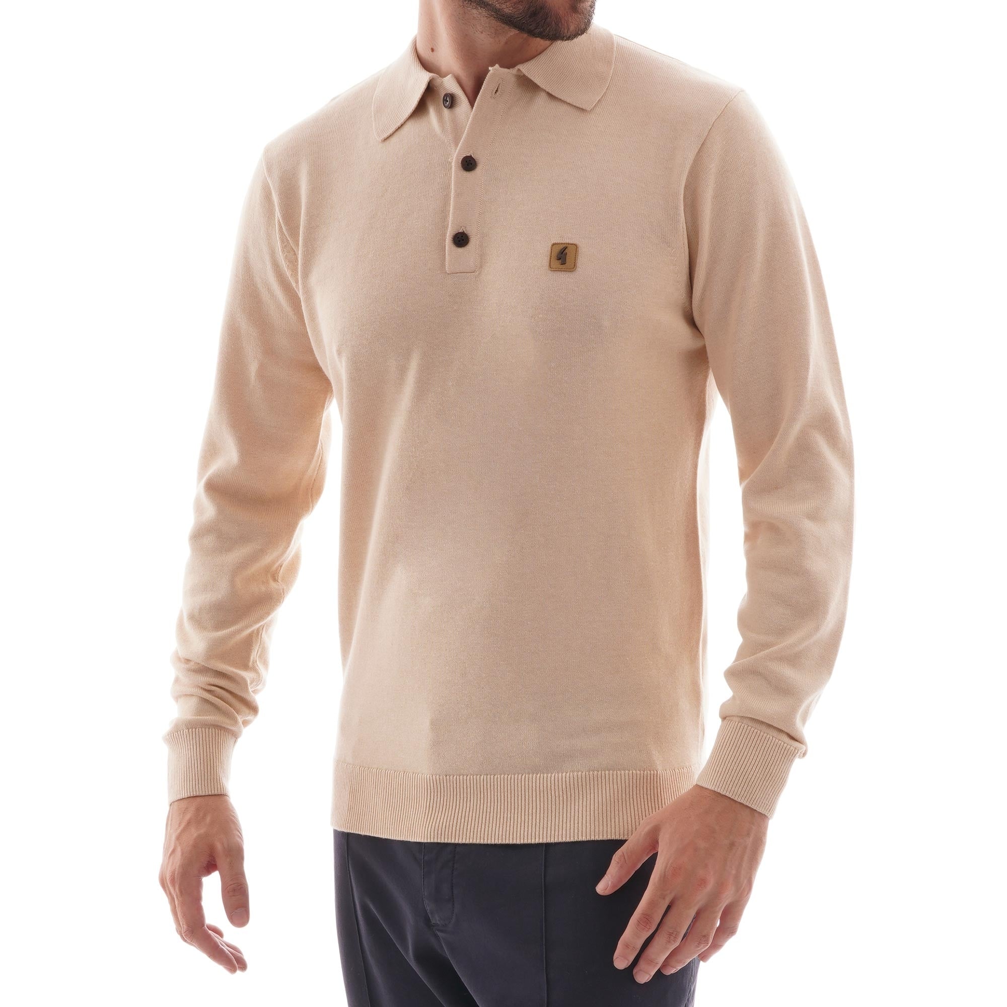 Gabicci Vintage Francesco Knitted Polo Shirt - Oat
