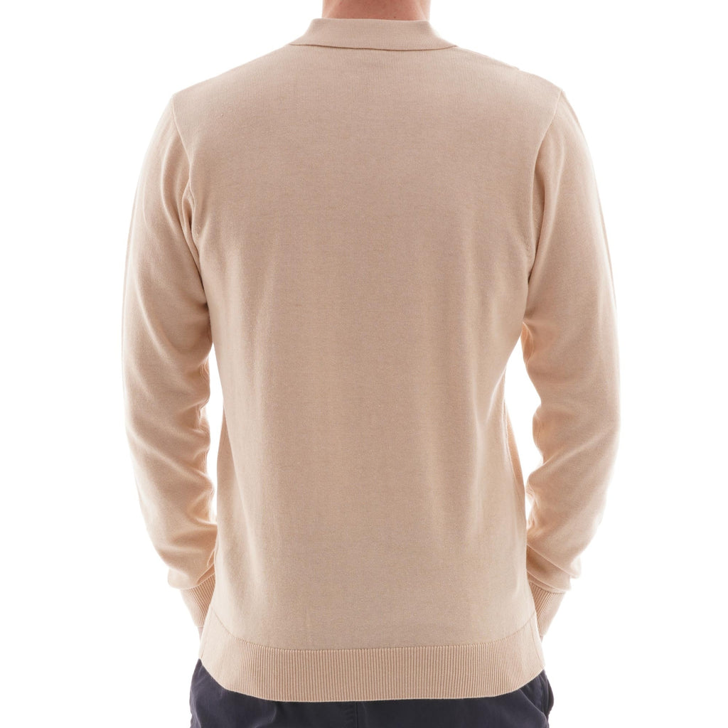 Gabicci Vintage Francesco Knitted Polo Shirt - Oat