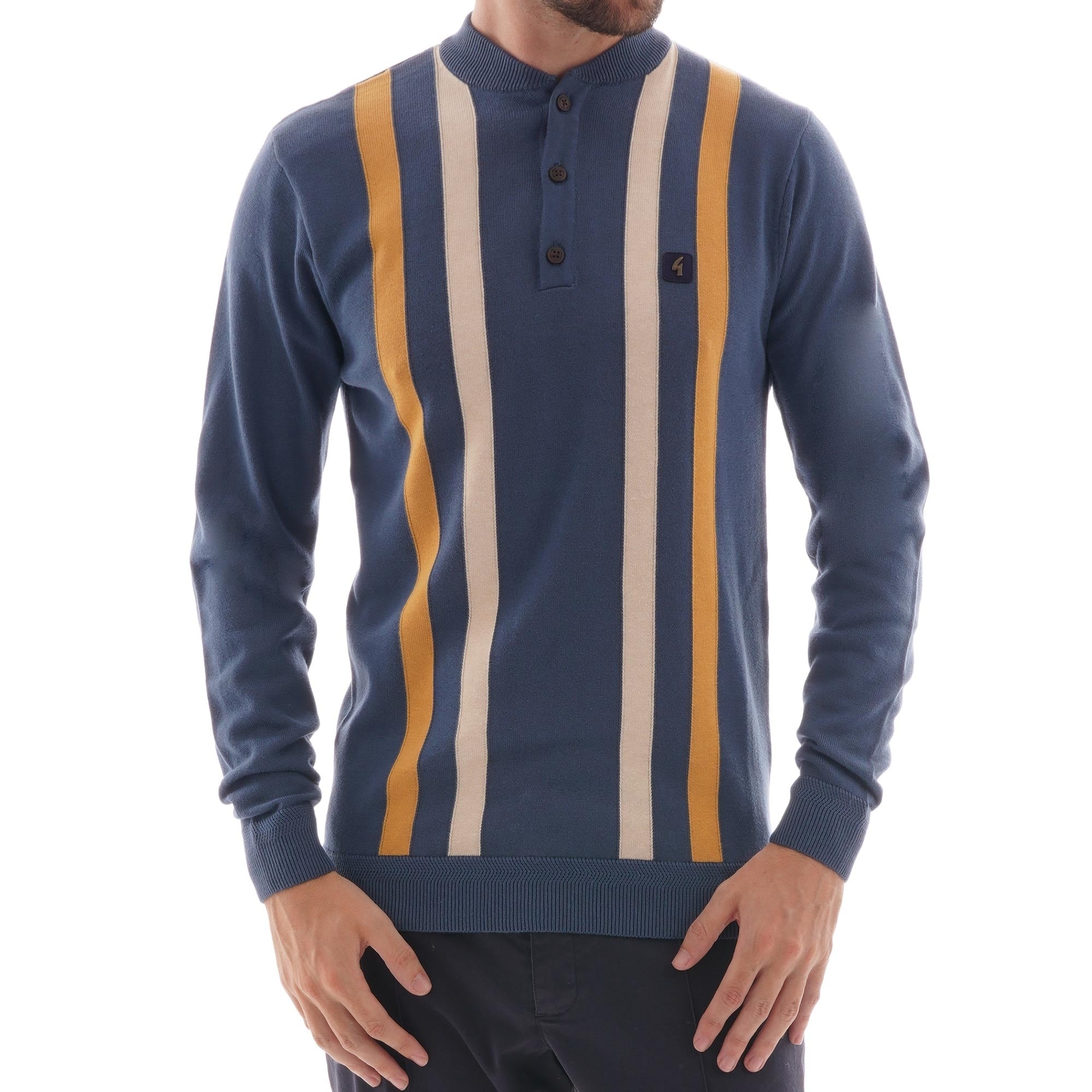 Gabicci Vintage Tram Knitted Shirt - Storm
