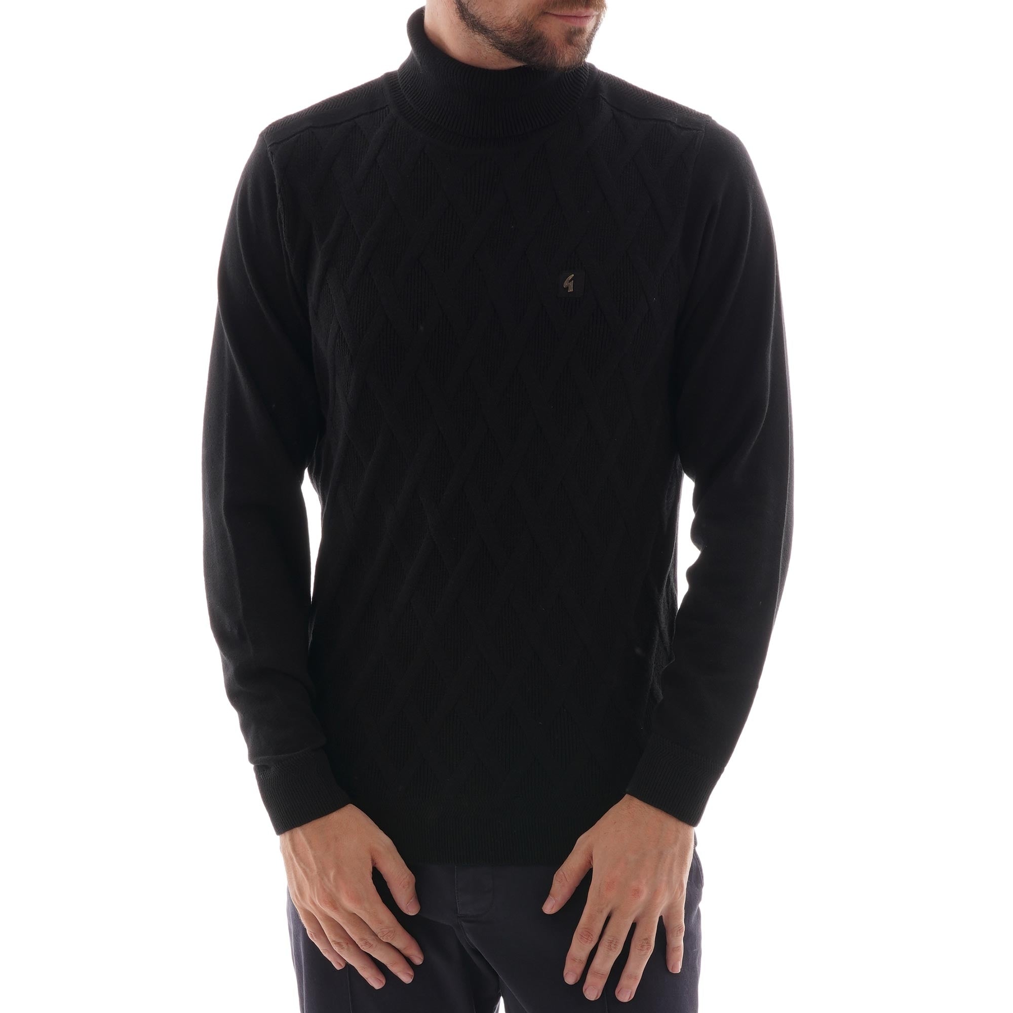 Gabicci Vintage Coaster Turtle Neck Jumper - Black