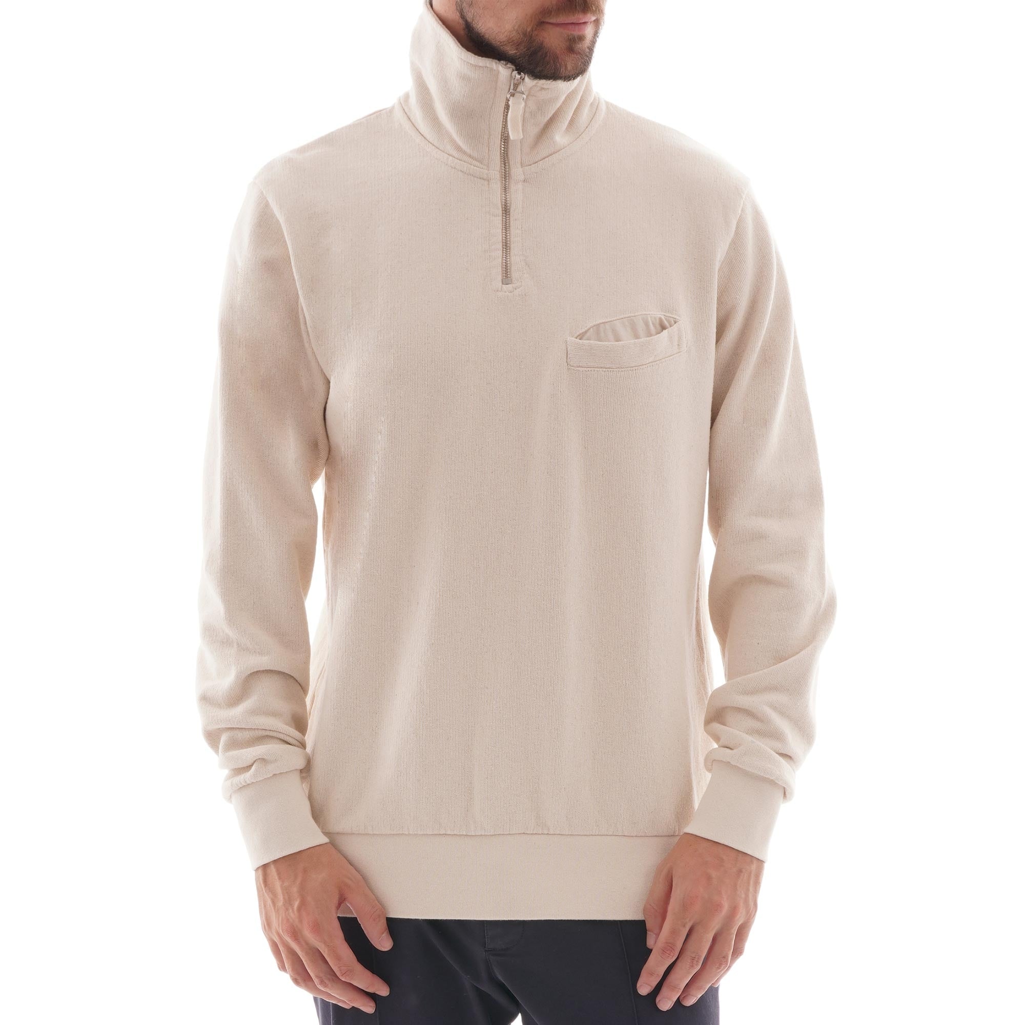 Universal Works Half Zip Sweatshirt - Ecru