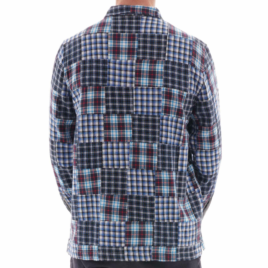 Universal Works Brushed Patchwork Garage Shirt II - Blue