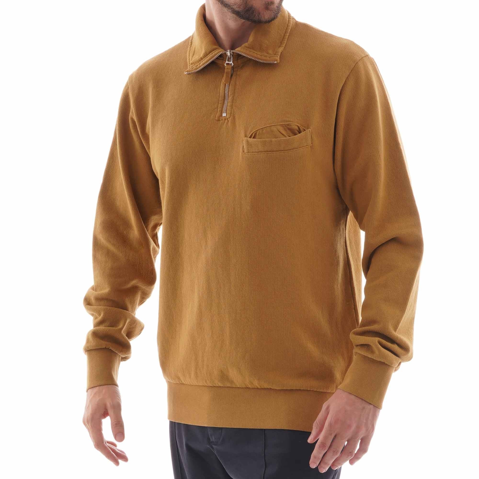 Universal Works Half Zip Sweatshirt - Mustard