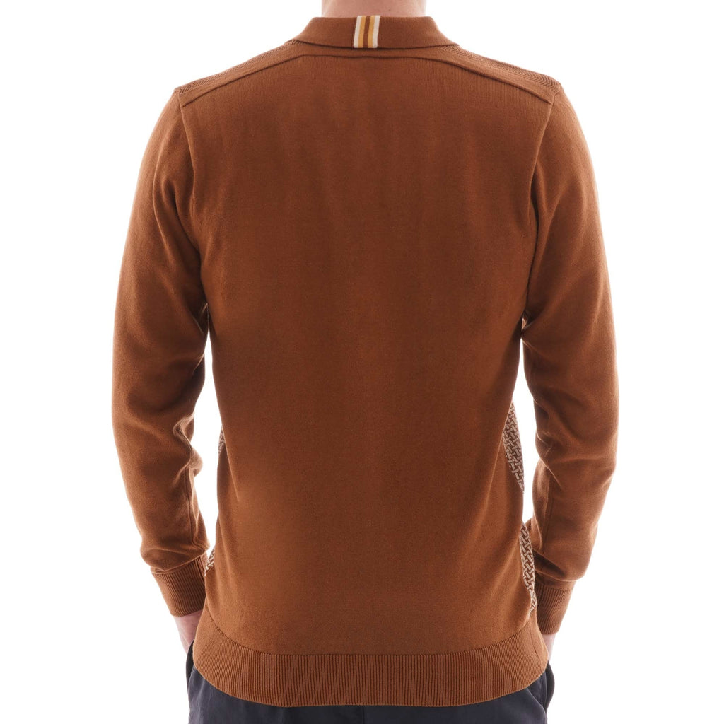 Gabicci Vintage Weaver Knitted Polo Shirt - Honeycomb