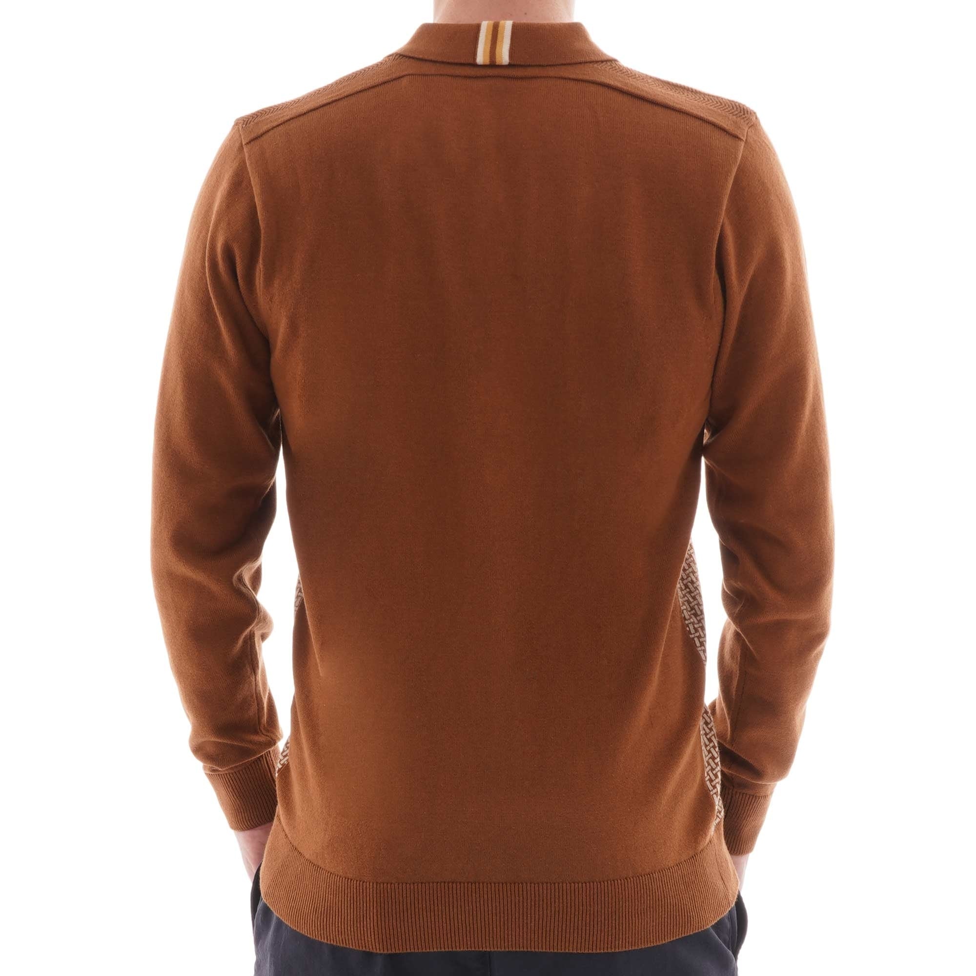 Gabicci Vintage Weaver Knitted Polo Shirt - Honeycomb