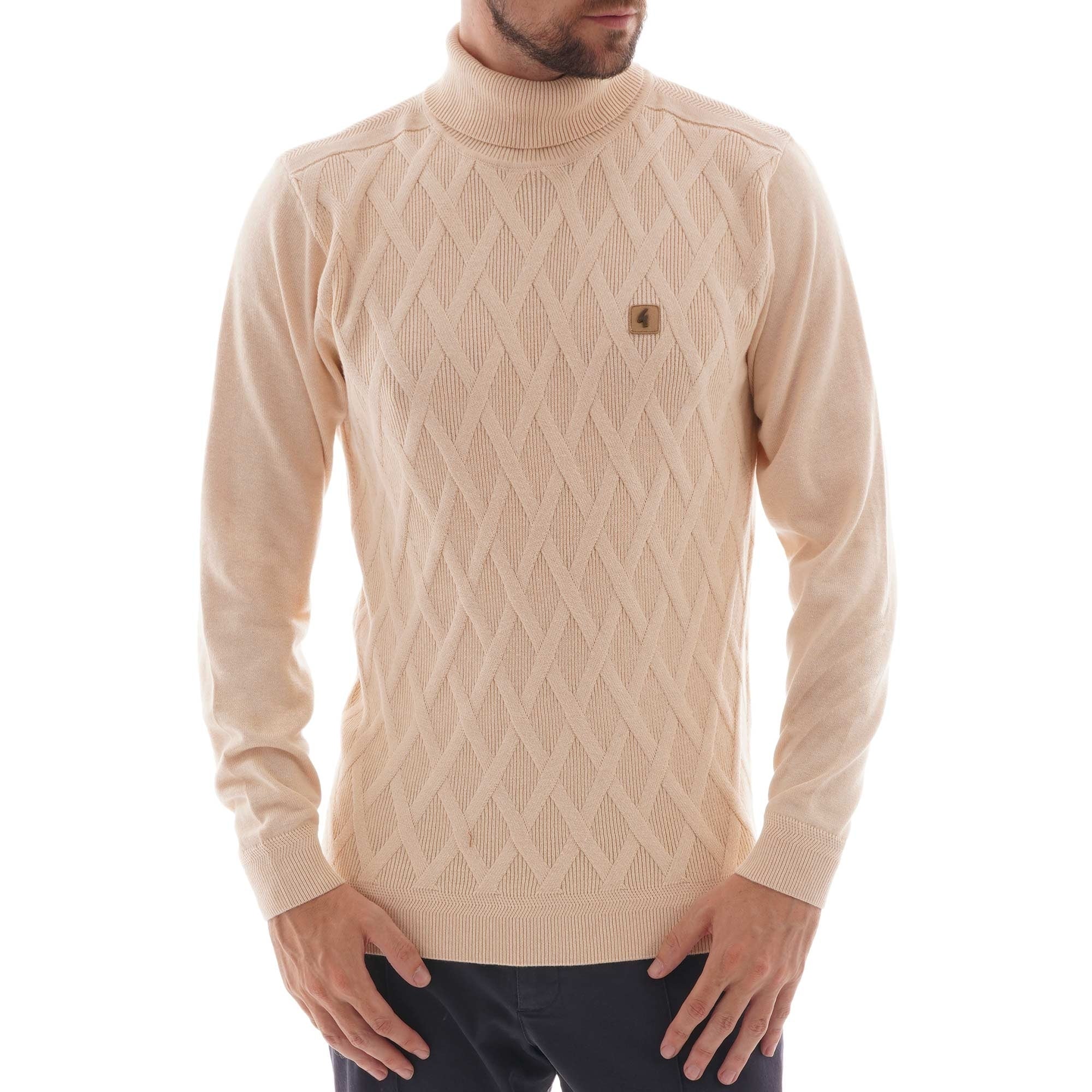 Gabicci Vintage Mock Turtle Neck Jumper - Oat