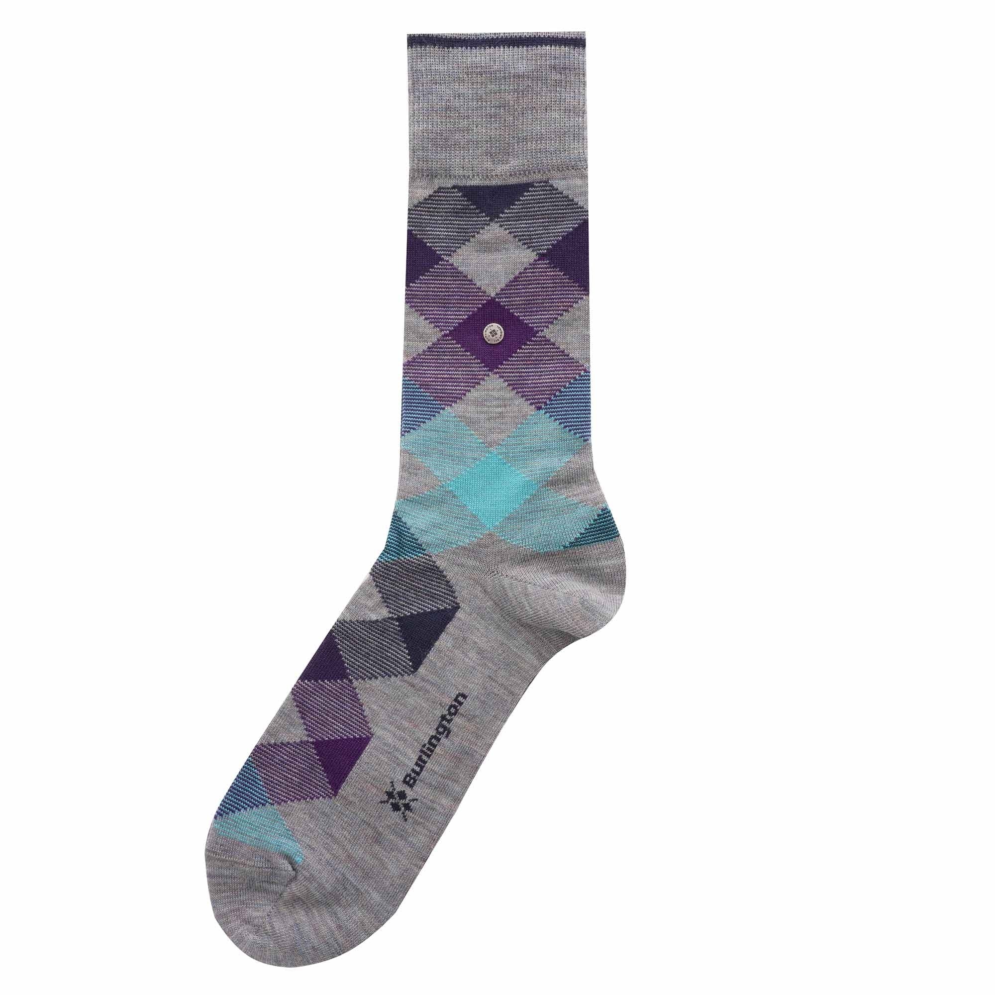 Burlington Socks Newcastle Socks - Grey/Grape