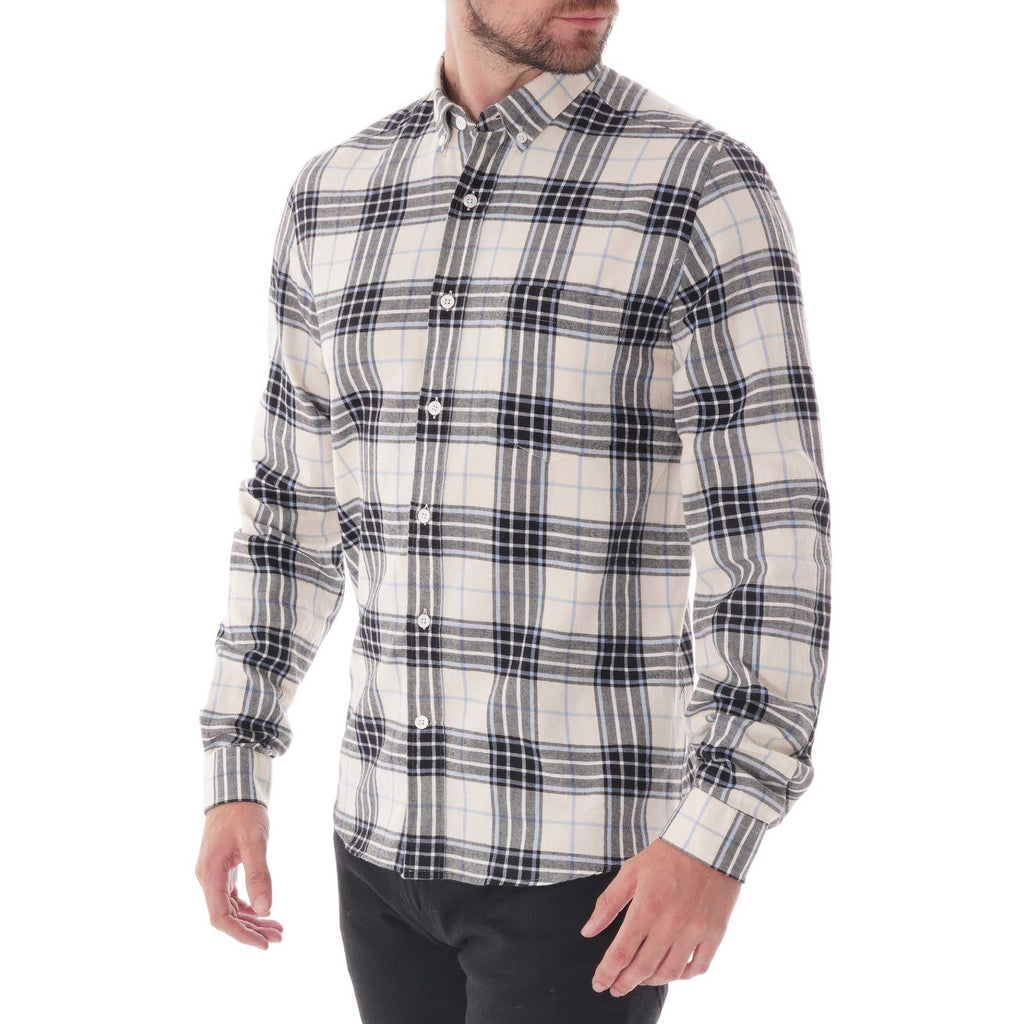 AMI Button Down Flannel Shirt - Blue/White Check