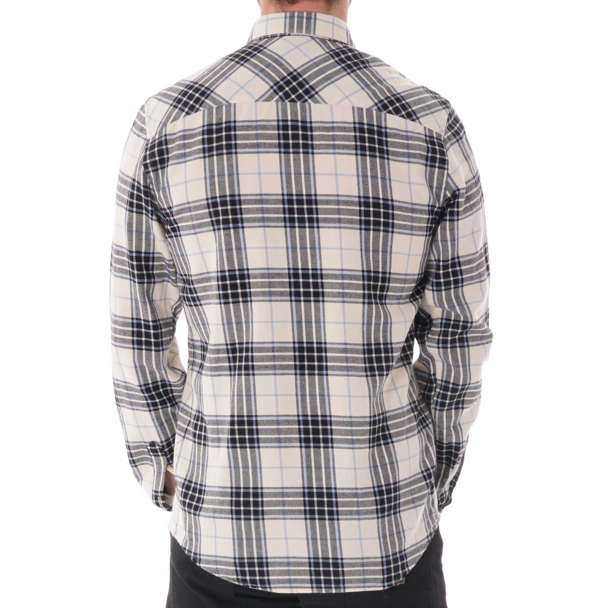 AMI Button Down Flannel Shirt - Blue/White Check