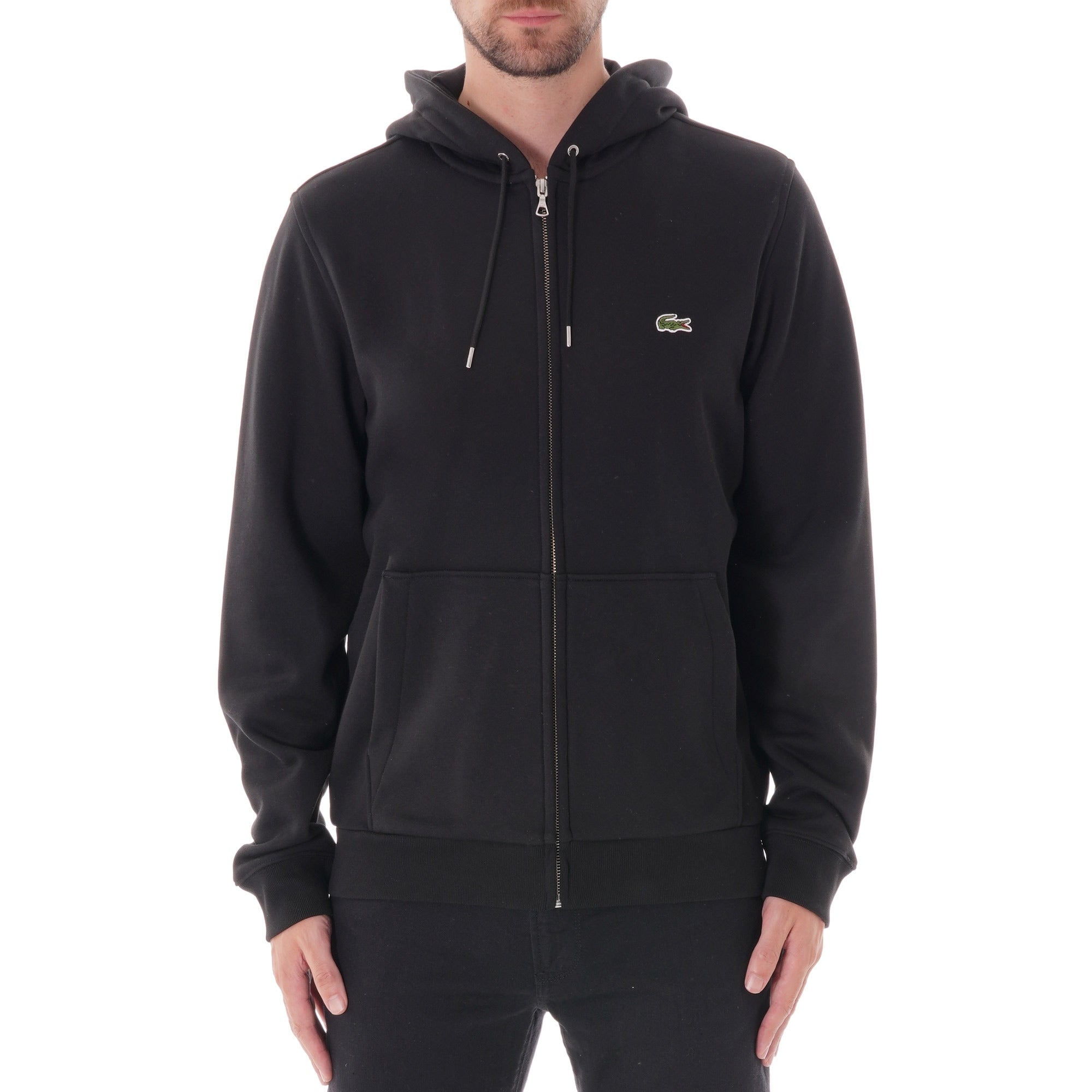 Lacoste Zip-Up Hoodie - Black