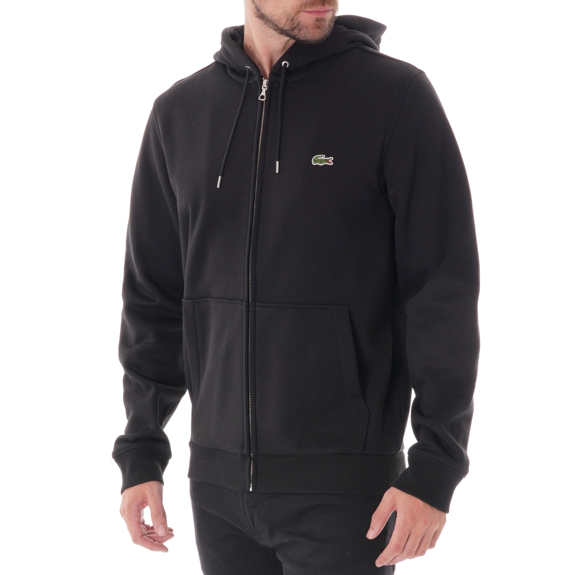 Lacoste Zip-Up Hoodie - Black