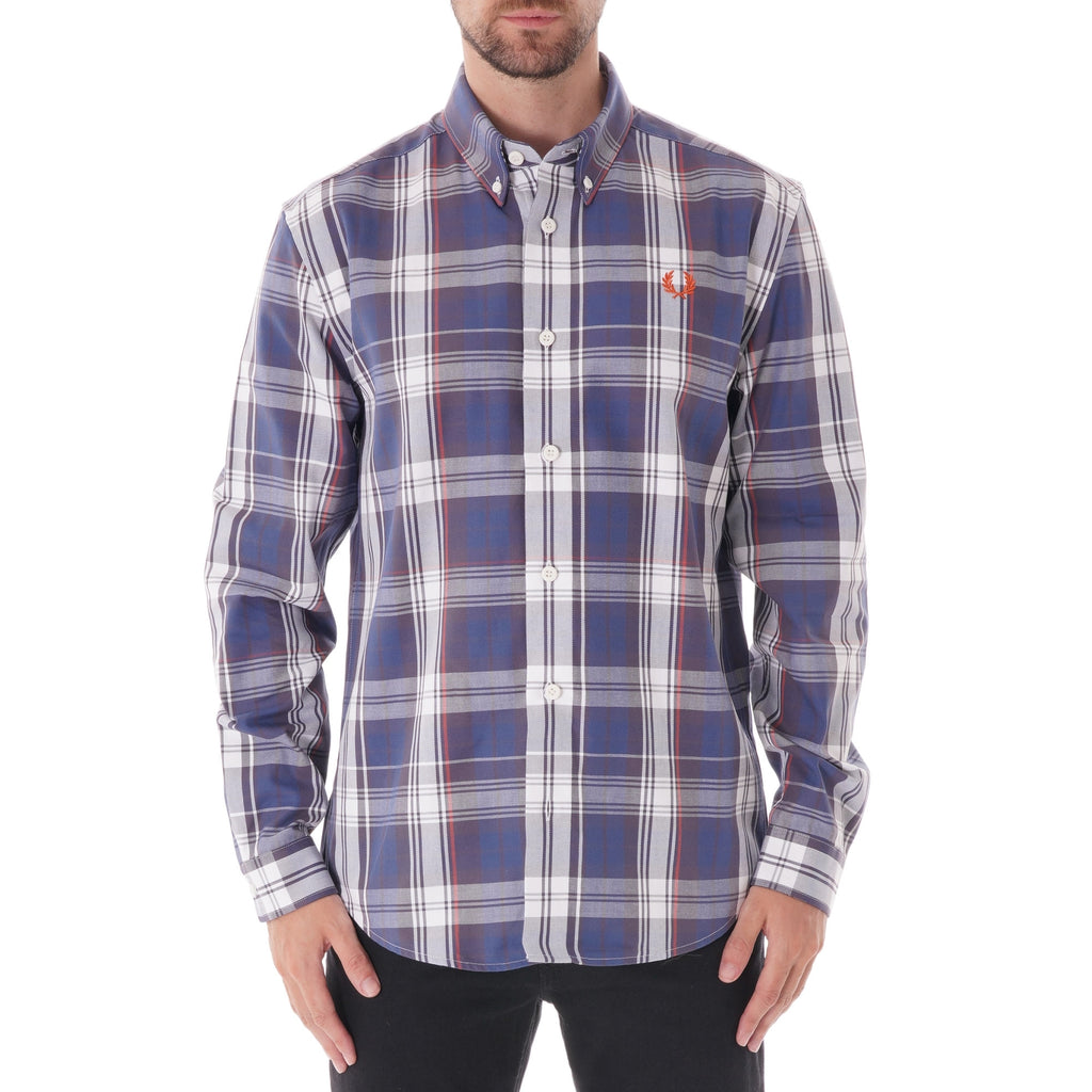 Fred Perry Twill Check Shirt - Midnight Blue
