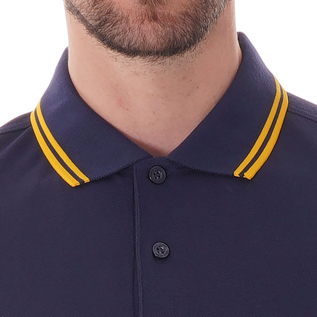 Fred Perry Twin Tipped Polo - Carbon Blue and Yellow