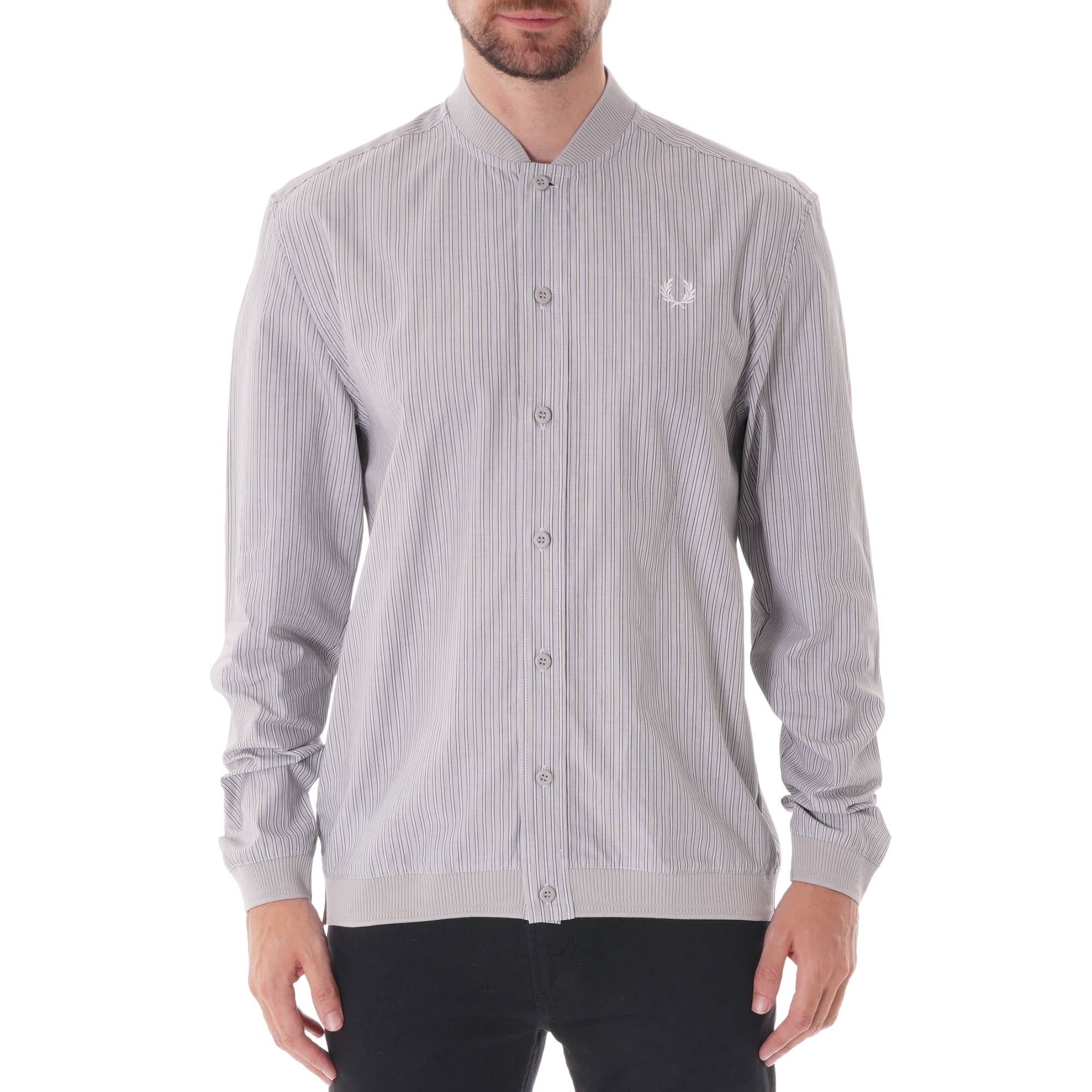 Fred Perry Striped Bomber - Grey