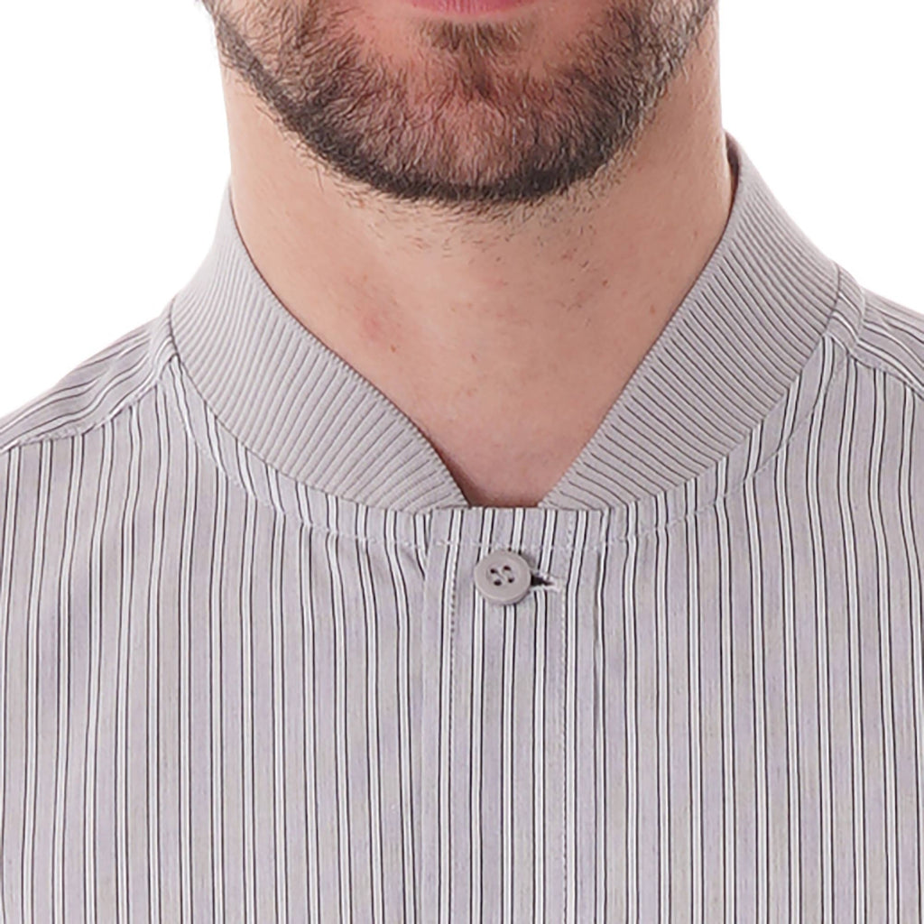 Fred Perry Striped Bomber - Grey