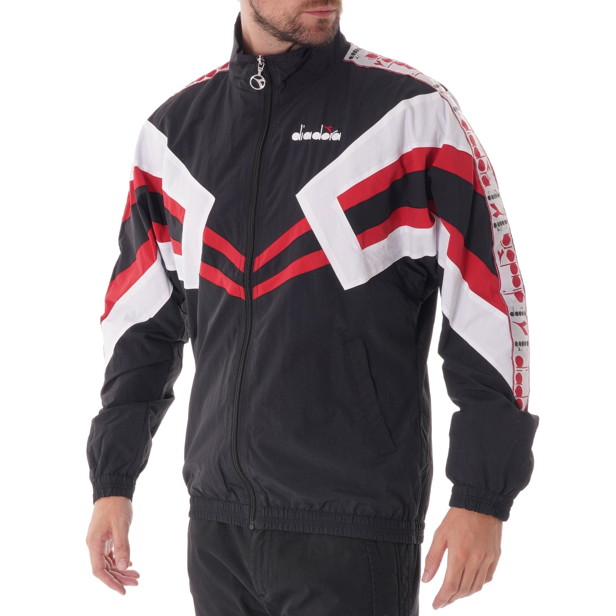 Diadora Jacket 1/2 zip MVB - Black/Red