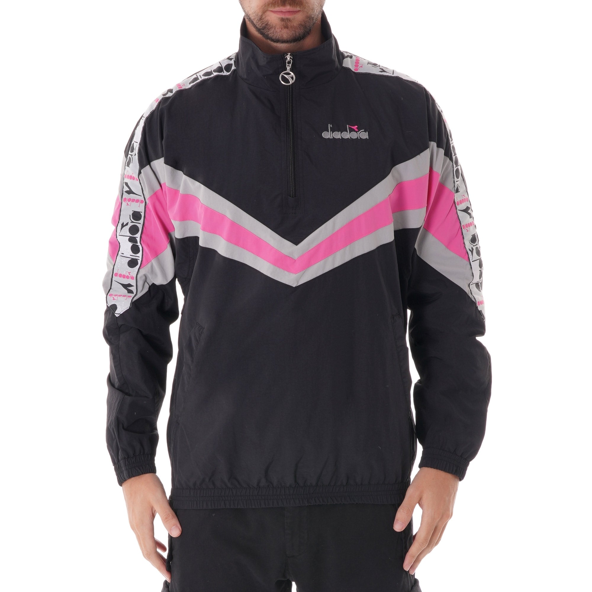 Diadora Jacket 1/2 zip MVB - Black/Rose