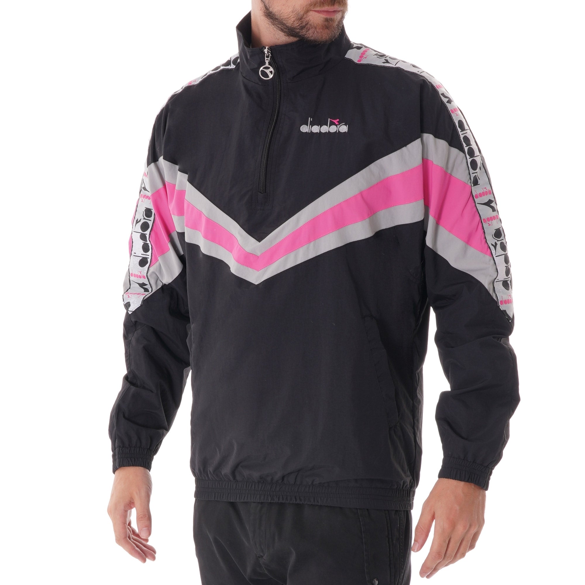 Diadora Jacket 1/2 zip MVB - Black/Rose