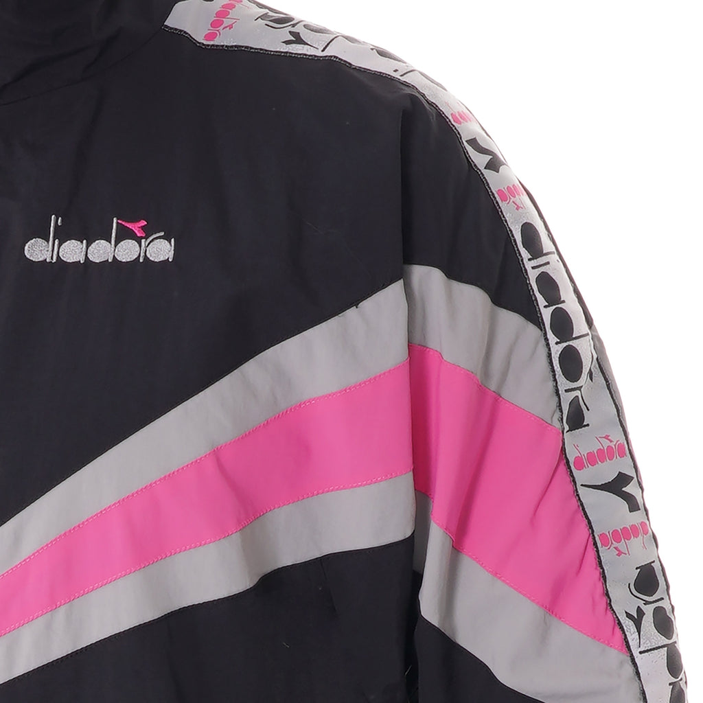 Diadora Jacket 1/2 zip MVB - Black/Rose