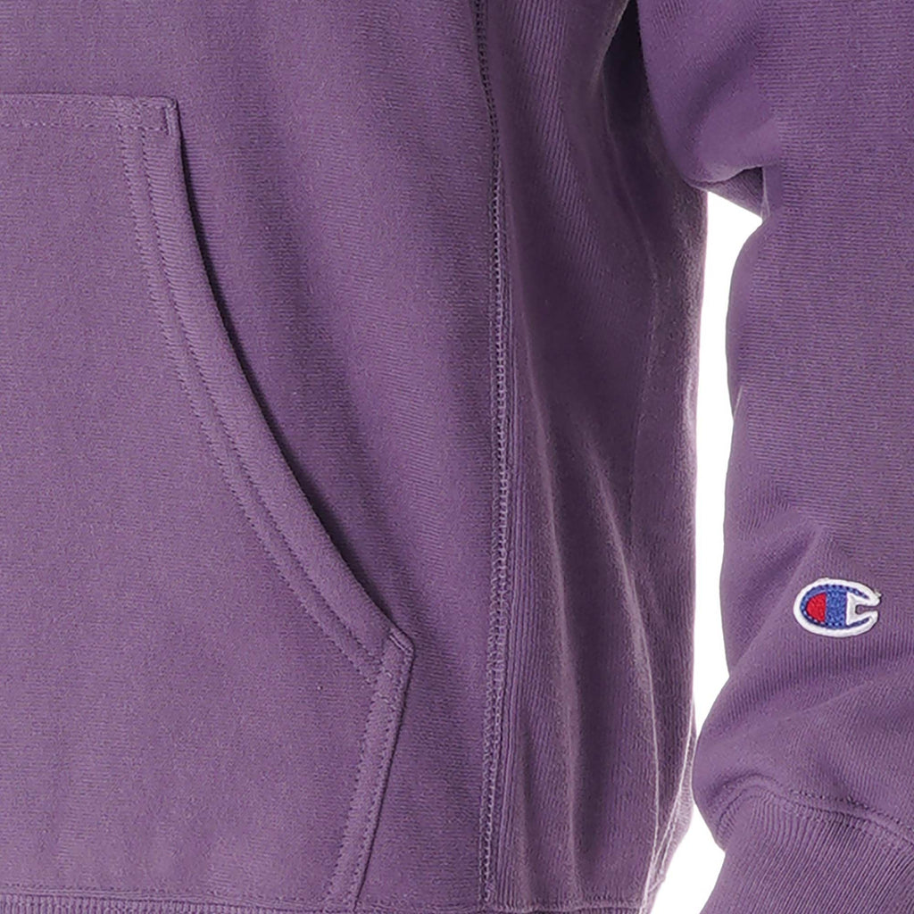 Small Script Logo Reverse Weave Hoodie - Lilac