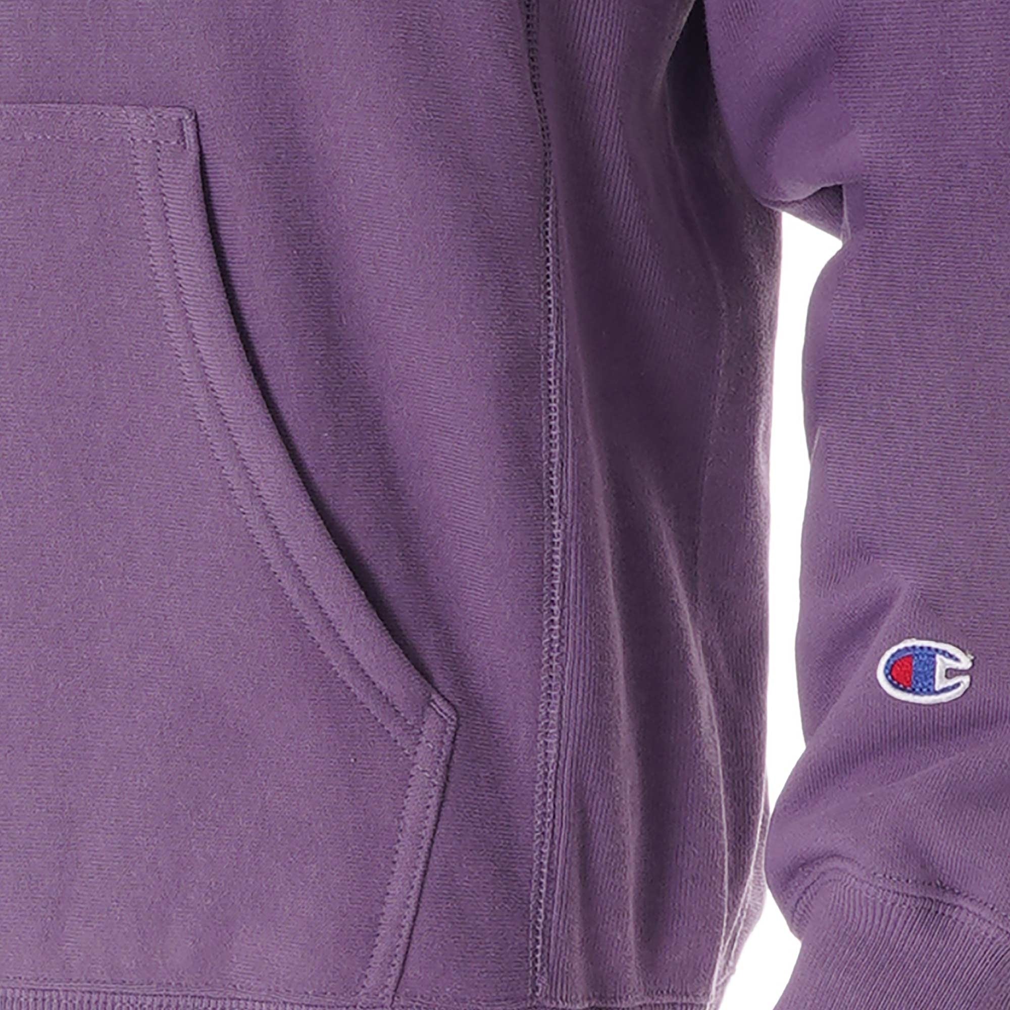 Small Script Logo Reverse Weave Hoodie - Lilac