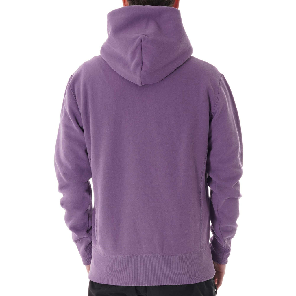 Small Script Logo Reverse Weave Hoodie - Lilac