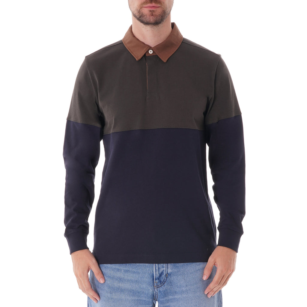 Norse Projects Ruben Polo Colour block top - Beech Green
