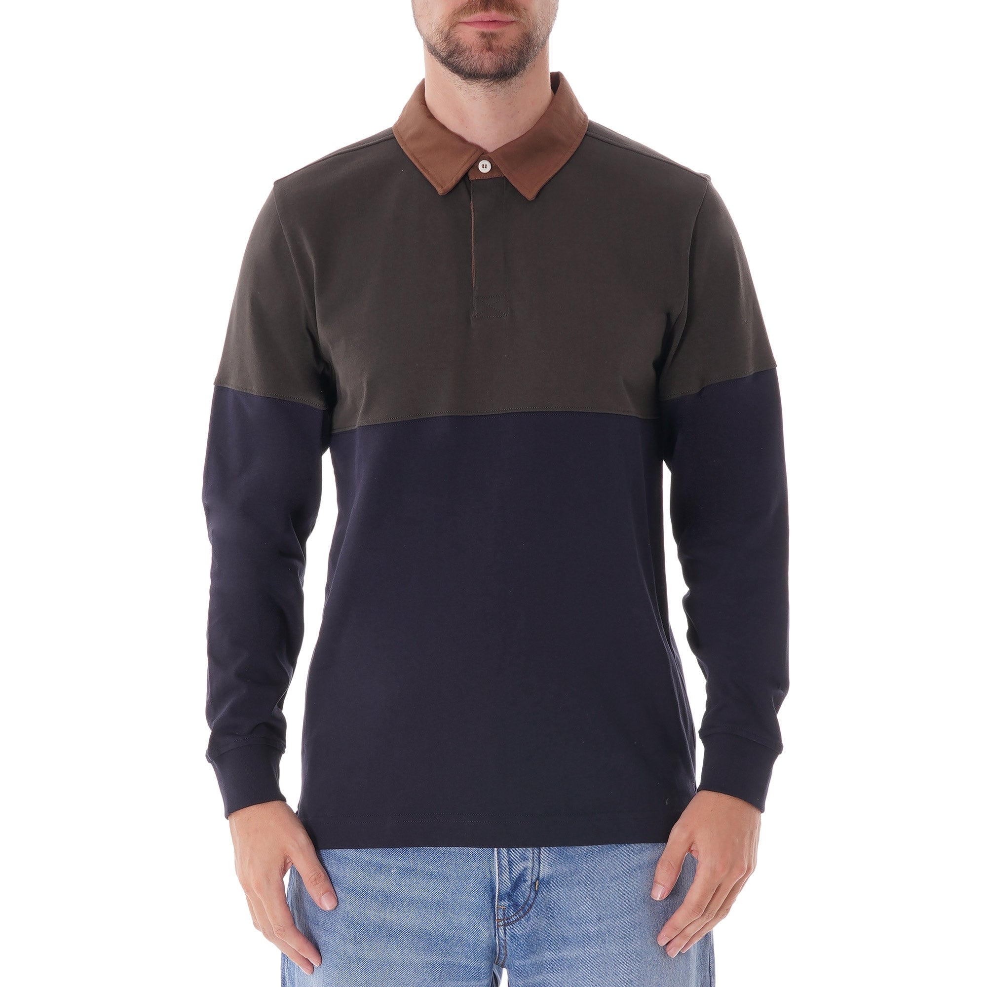 Norse Projects Ruben Polo Colour block top - Beech Green