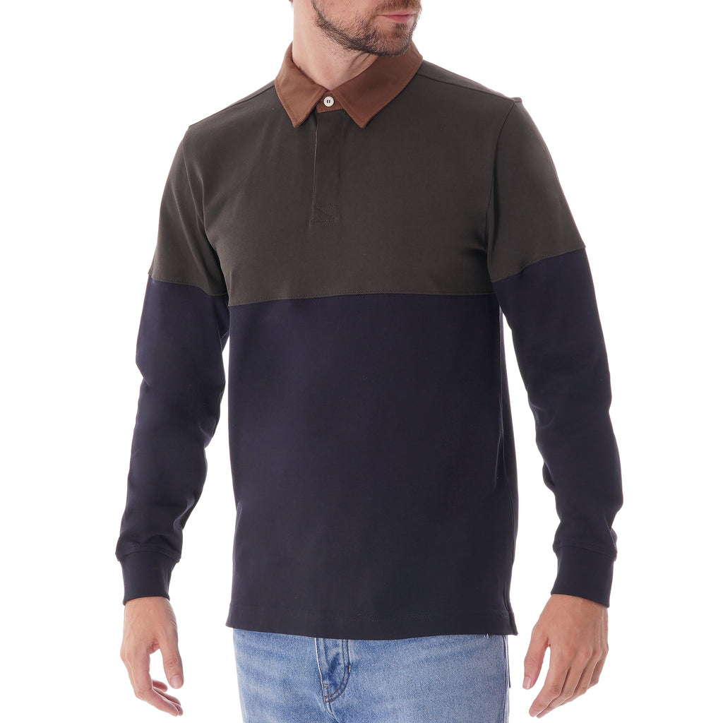 Norse Projects Ruben Polo Colour block top - Beech Green