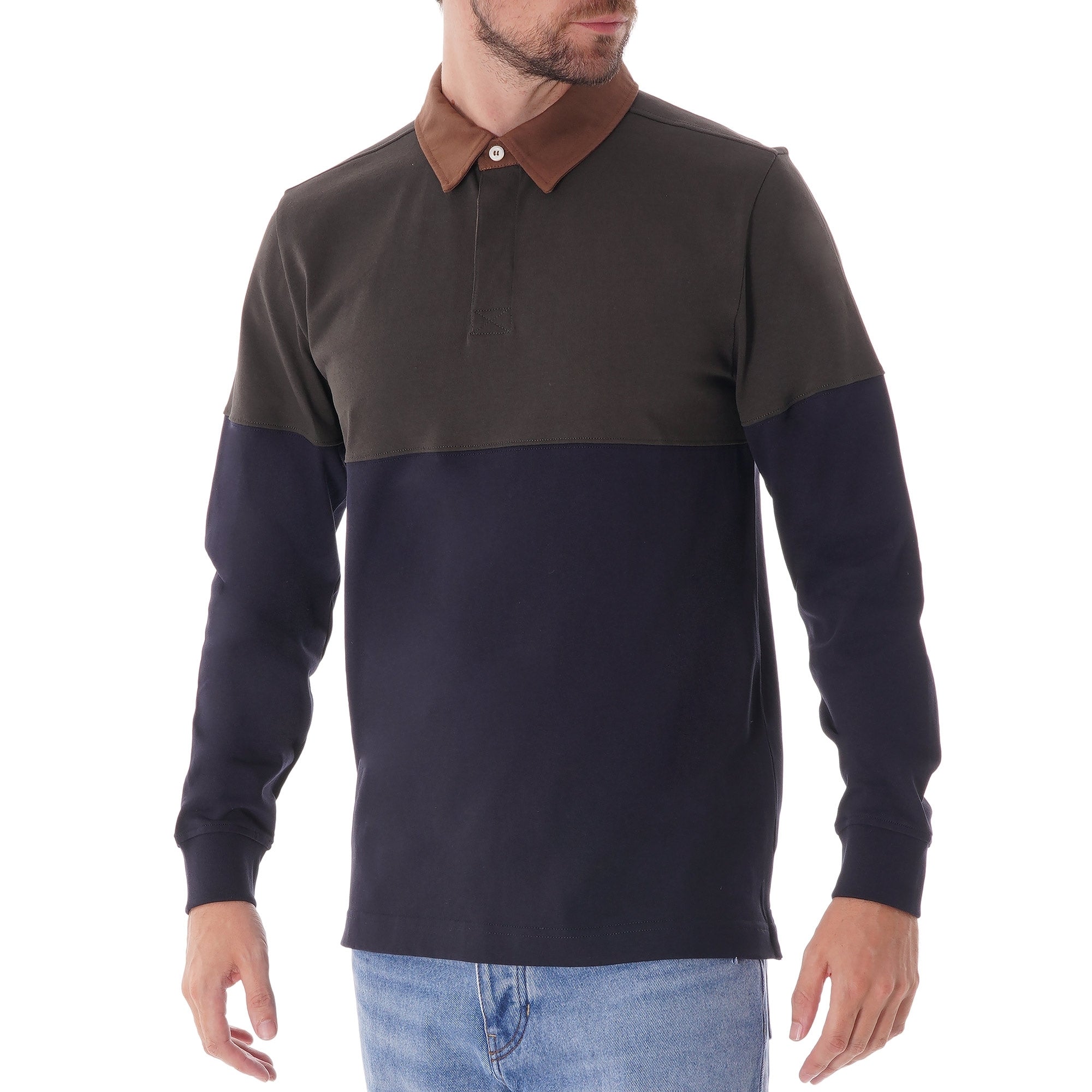 Norse Projects Ruben Polo Colour block top - Beech Green