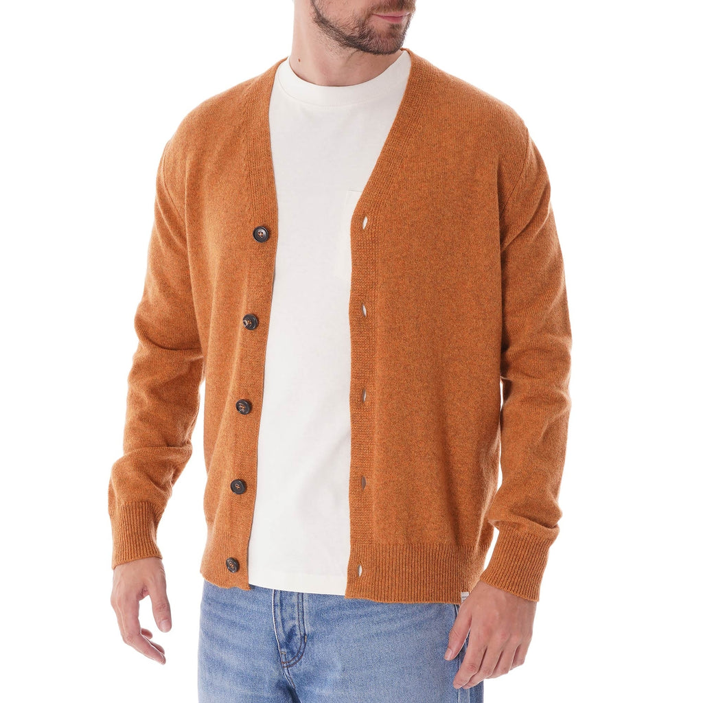 Norse Projects Adam Lambswool Cardigan - Yellow