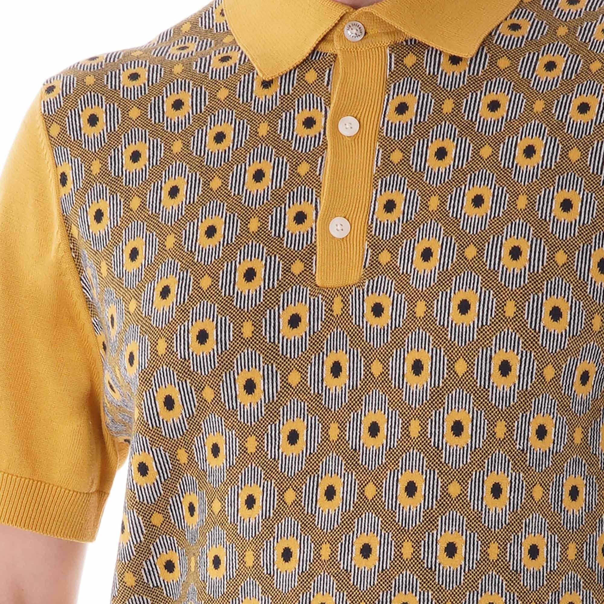 Ben Sherman Pattern knit polo shirt - Dijon
