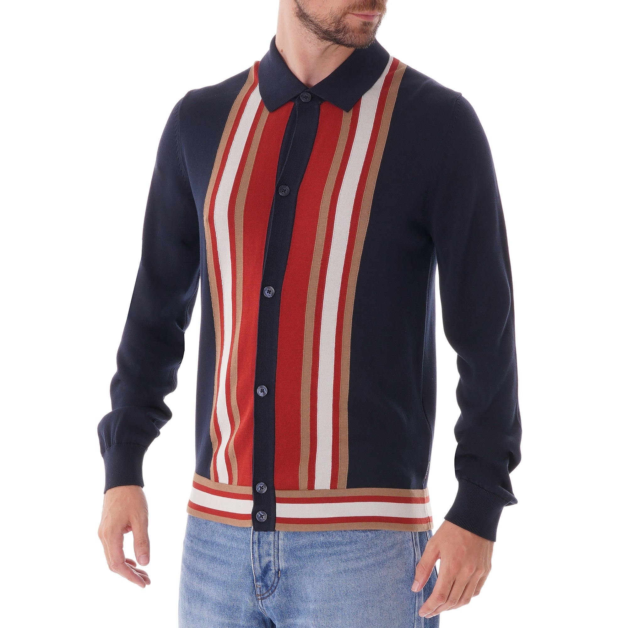 Long Sleeve Mod Knit cardigan - Dark Navy