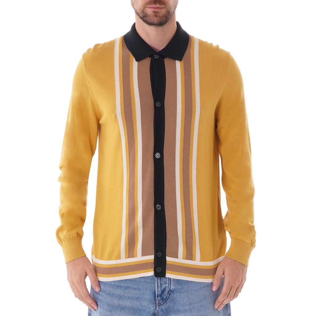 Ben Sherman Long Sleeve Mod Knit cardigan - Dijon