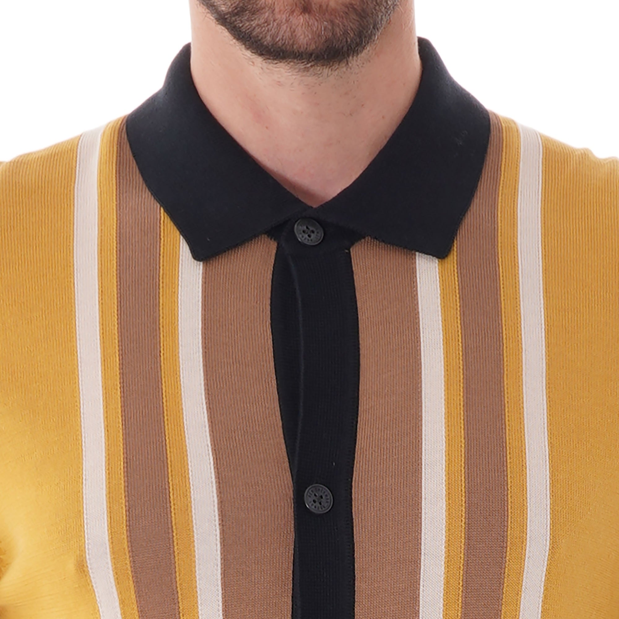Ben Sherman Long Sleeve Mod Knit cardigan - Dijon
