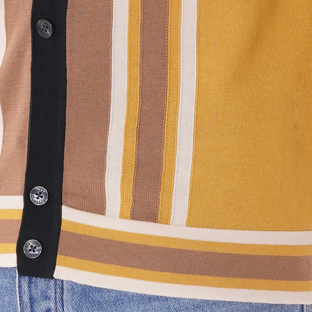 Ben Sherman Long Sleeve Mod Knit cardigan - Dijon