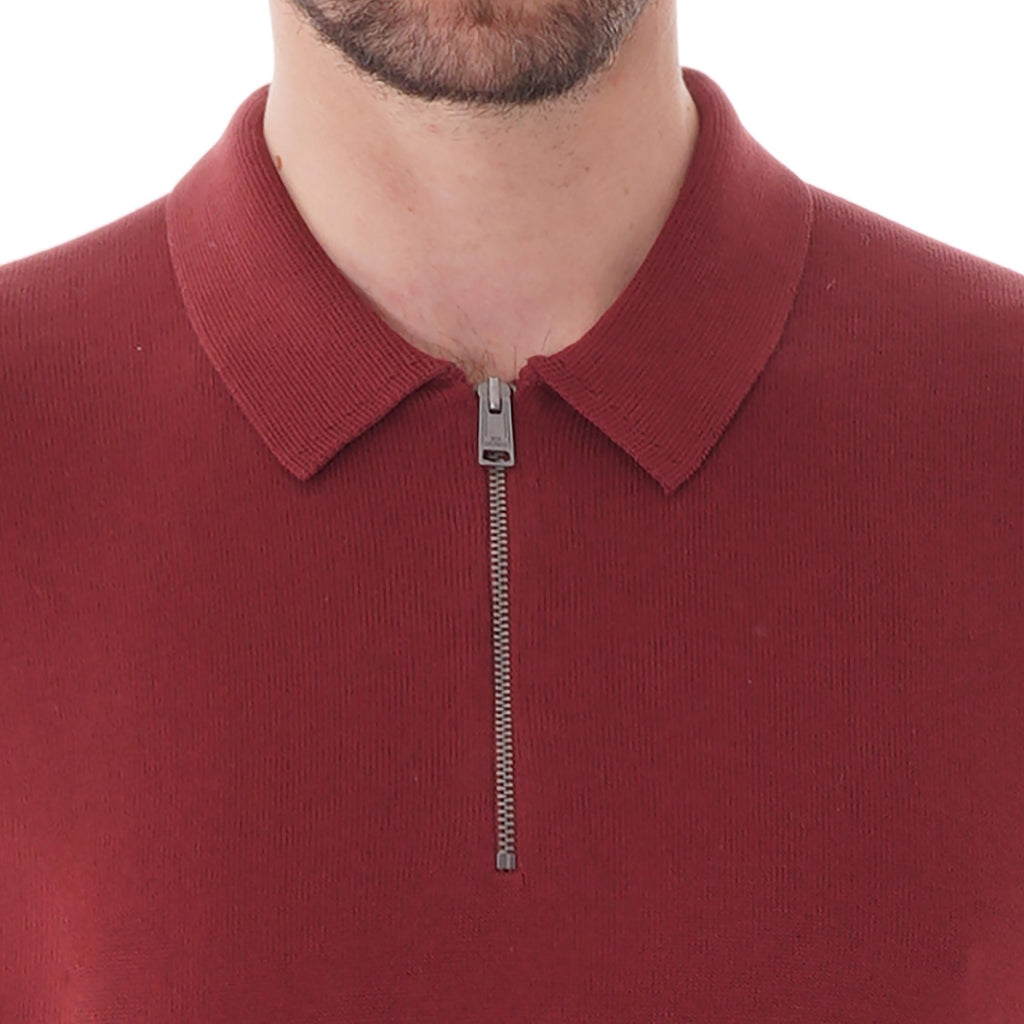 Ben Sherman Colour Block Knit Polo - Chestnut