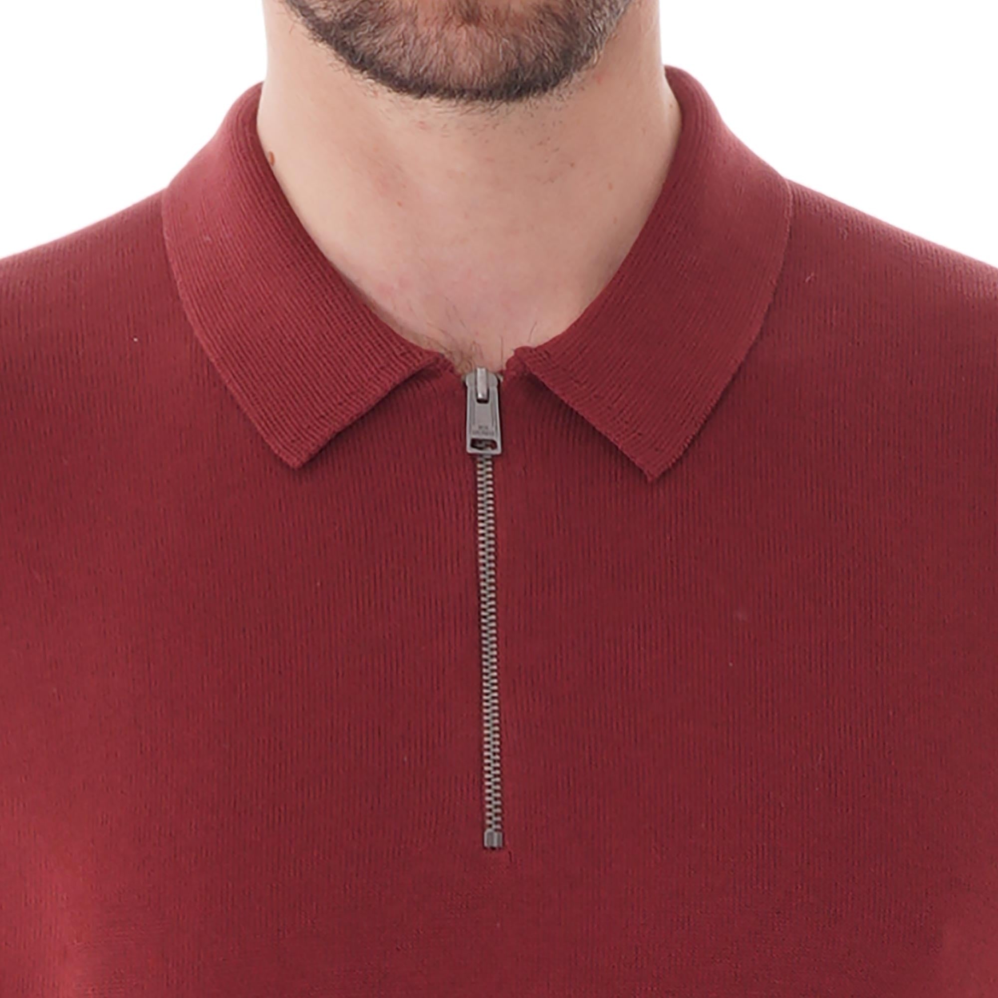 Ben Sherman Colour Block Knit Polo - Chestnut