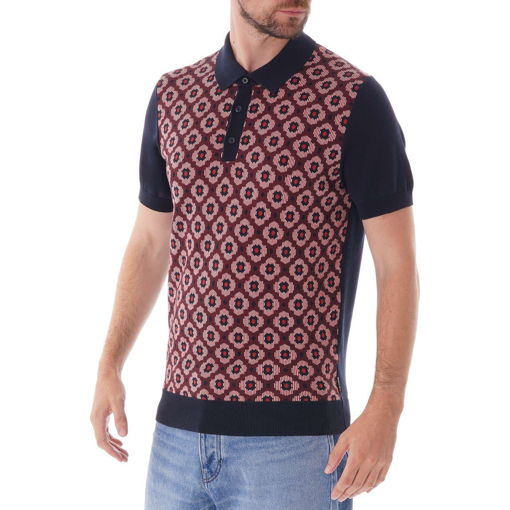 Ben Sherman Pattern knit polo shirt - Dark Navy