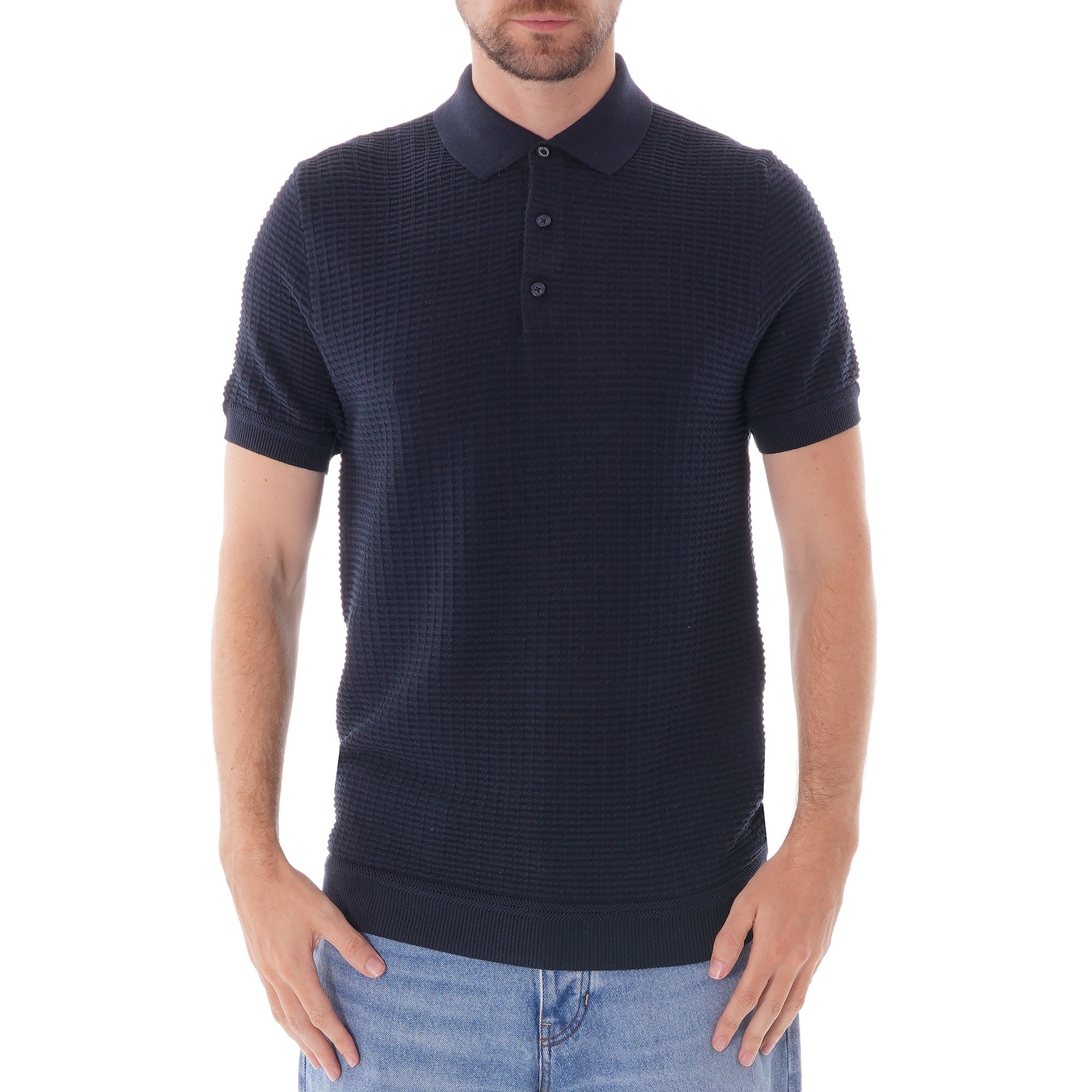 Ben Sherman Tonal Texture Polo - Navy