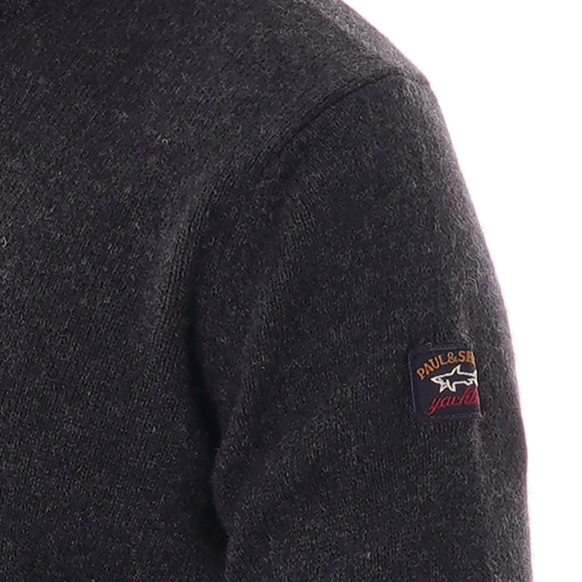 Paul and Shark Colours of Shetland Crewneck Knitted Jumper - Charcoal
