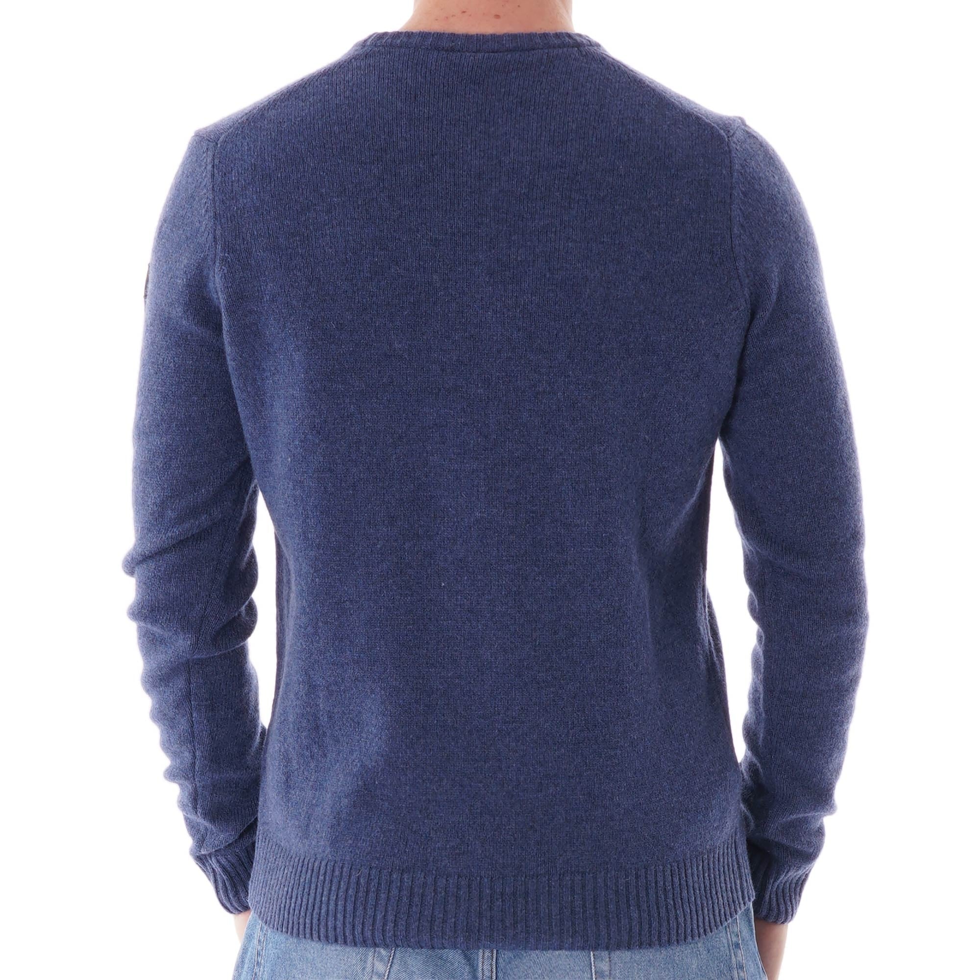 Paul and Shark Colours of Shetland Crewneck Knitted Jumper - Cadet Blue