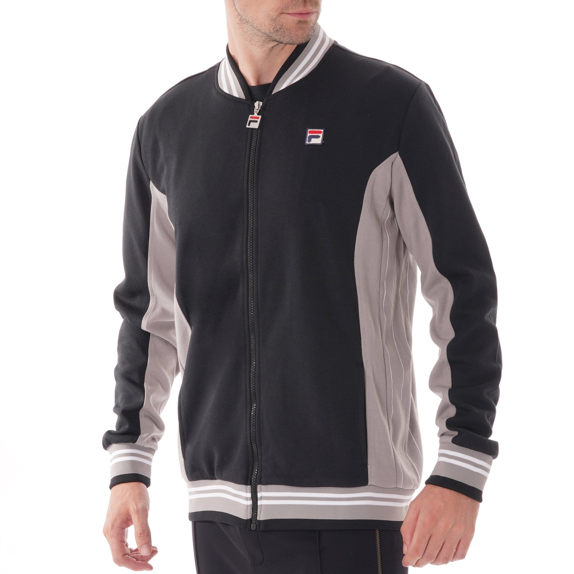 Fila Vintage Settanta Track Top - Black and Grey