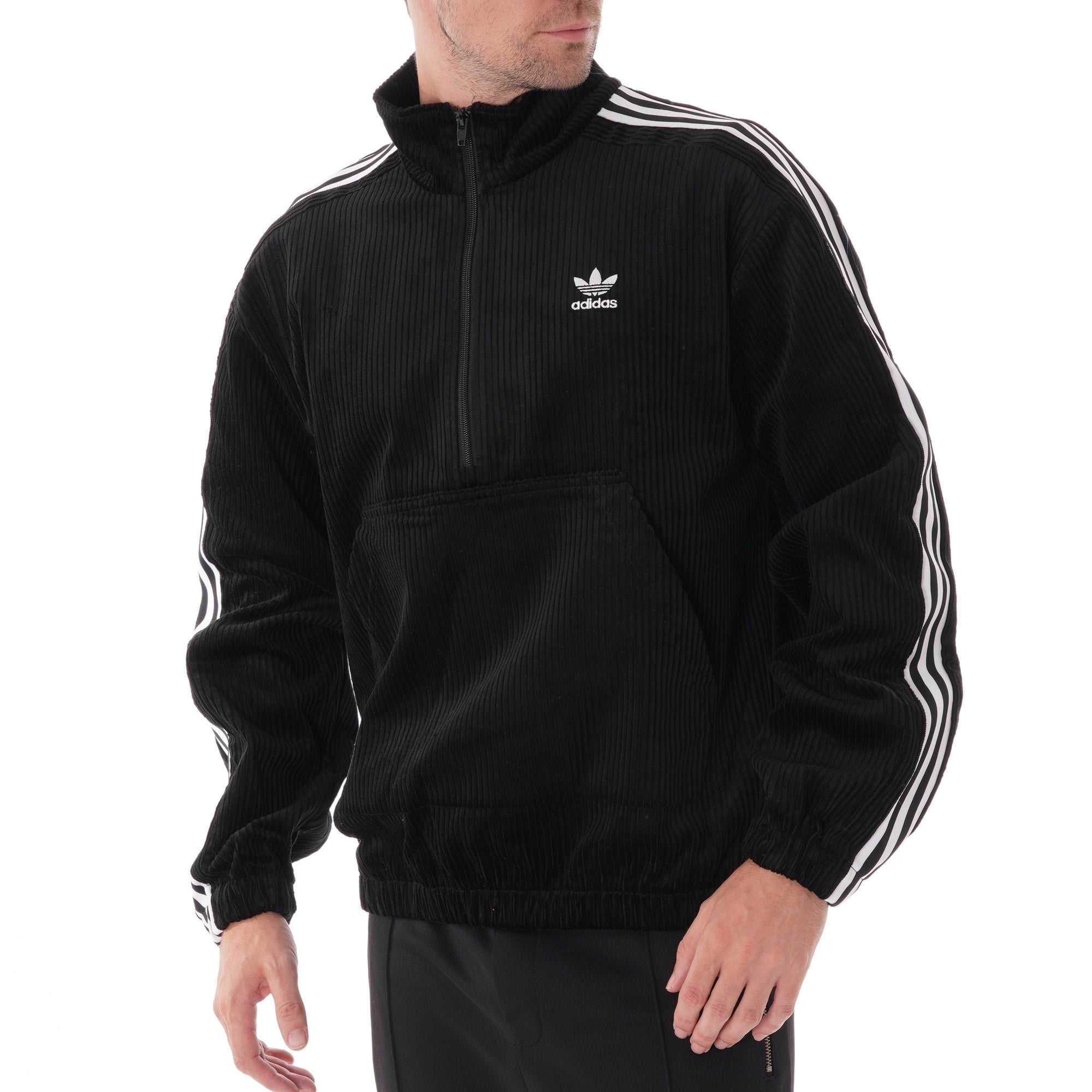 Corduroy Half - Zip Jacket - Black