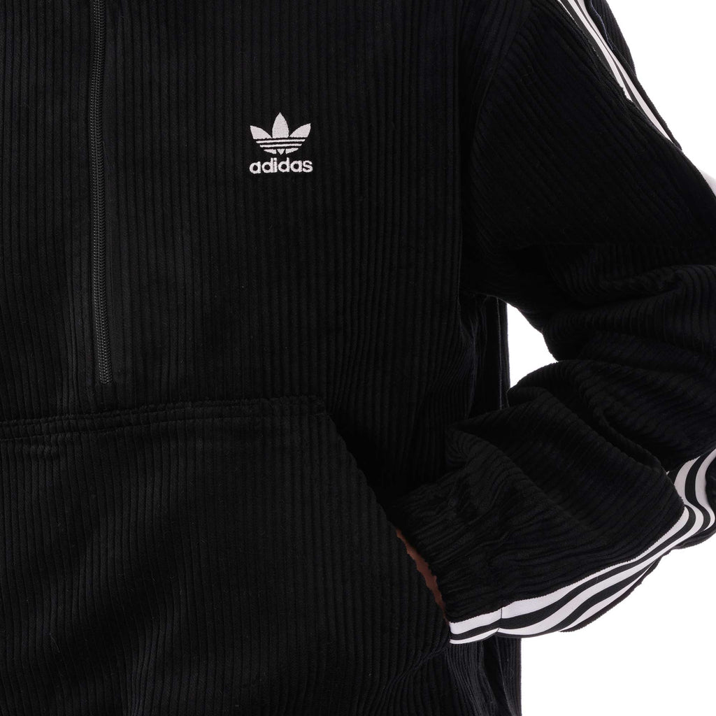 Corduroy Half - Zip Jacket - Black
