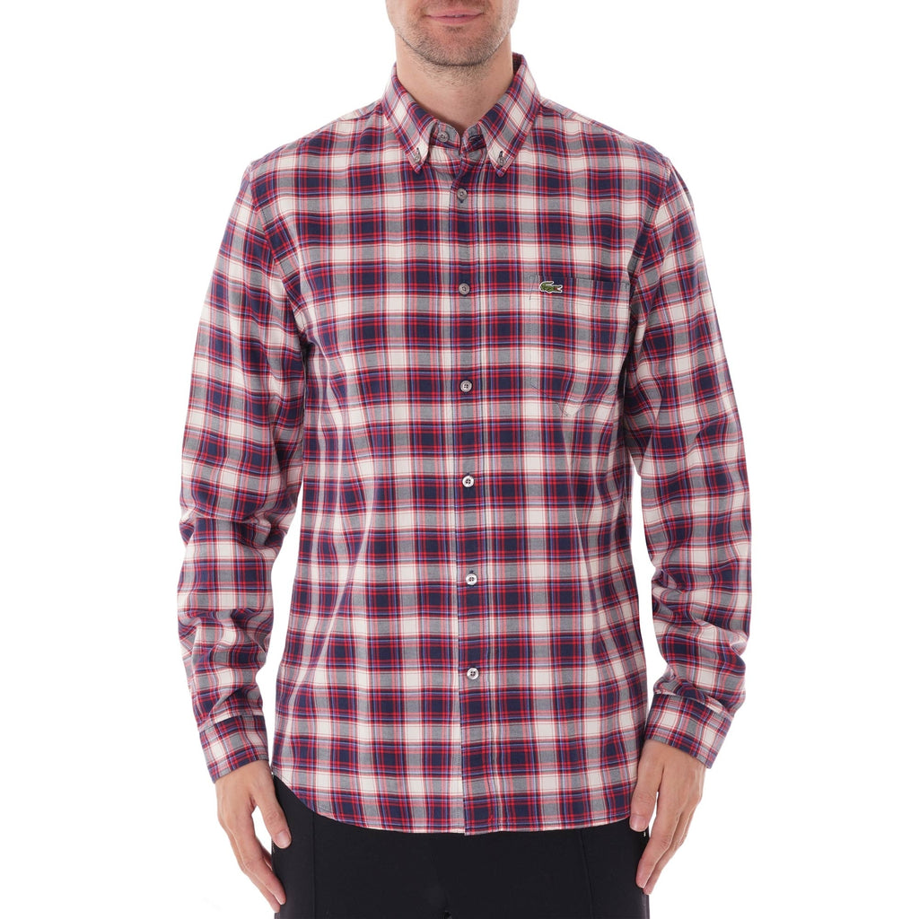 Lacoste Check Shirt - Bordeaux