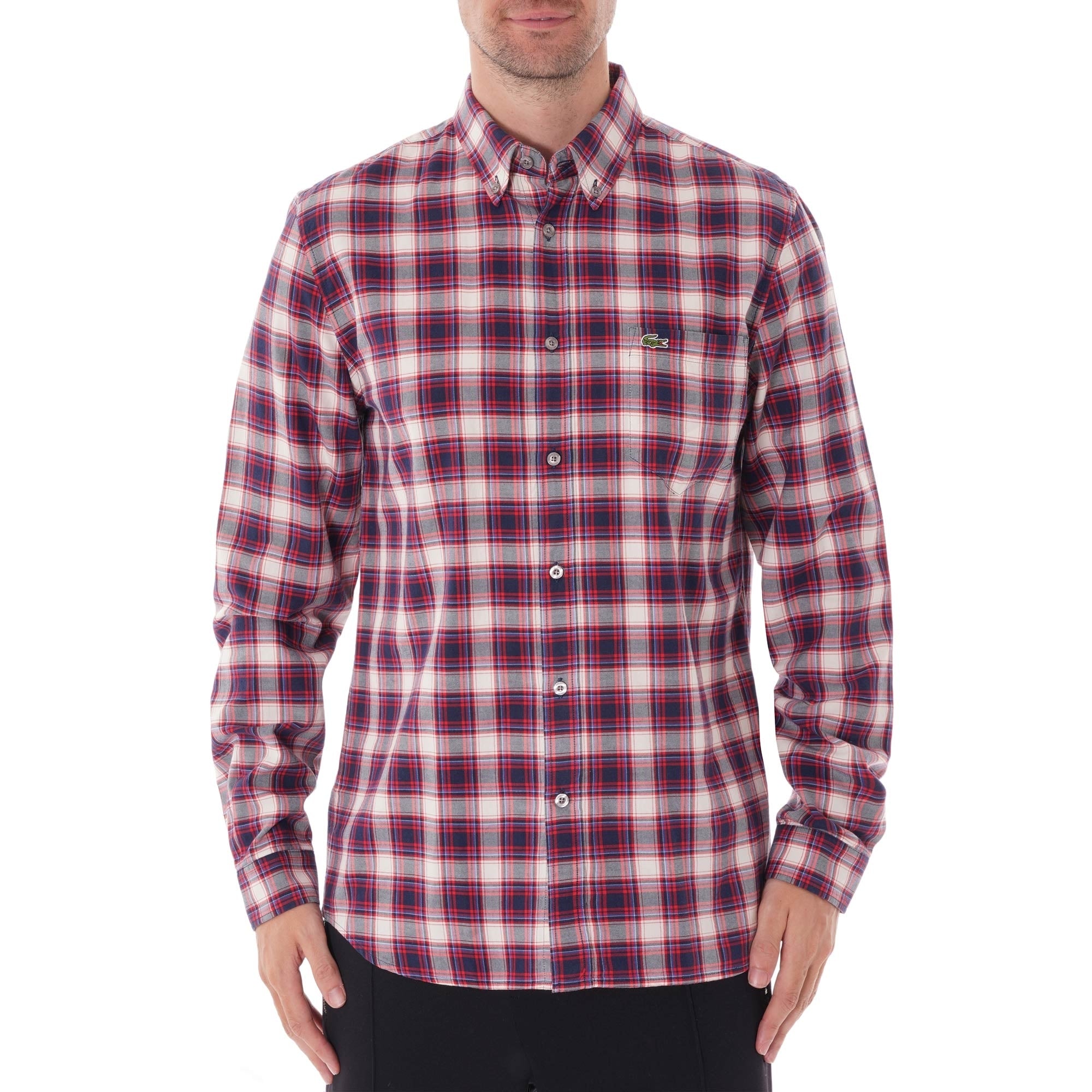 Lacoste Check Shirt - Bordeaux