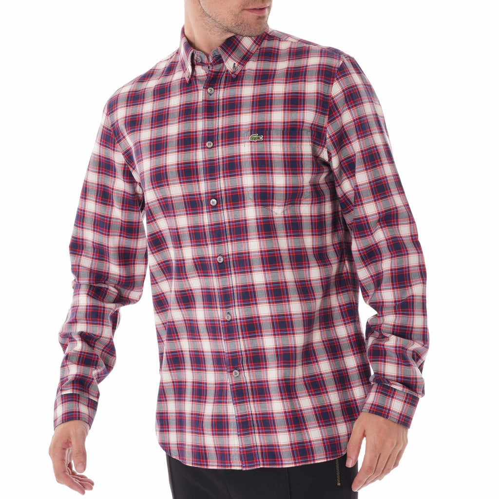 Lacoste Check Shirt - Bordeaux